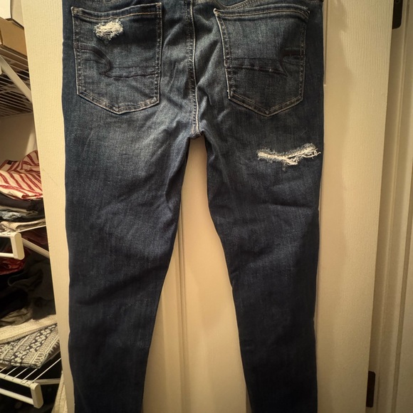 American Eagle Outfitters Ripped Blue Skinny Jeans - Picture 2 of 3
